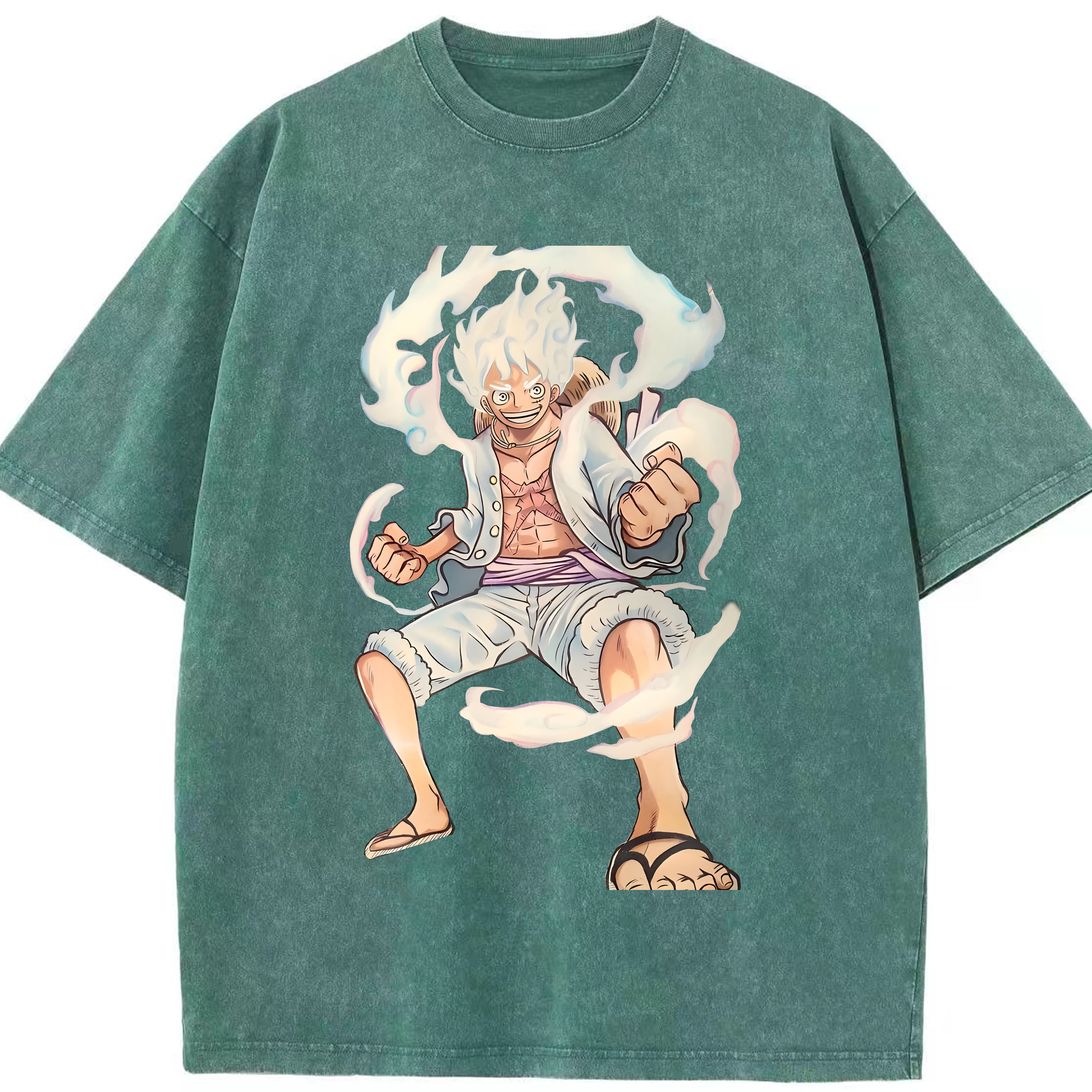 ワンピース モンキー・D・ルフィ ONE PIECE Monkey D. Luffy 綿100% ヴィンテージ風 半袖Tシャツ（フロントプリント）